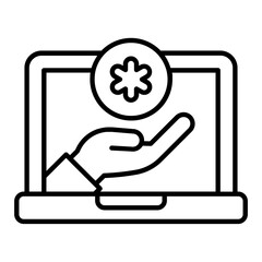 Online Support Outline Icon