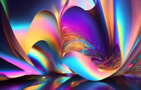 a colorful abstract image of a psychedelic design - Generative AI