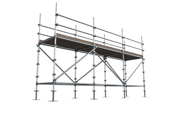 3d illustrative image of gray metal scaffolding