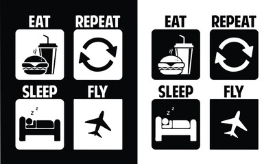 Fototapeta premium fly t-shirt , eat sleep repeat design