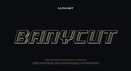 BABYCUT Abstract Fashion Best font alphabet. Minimal modern urban fonts for logo, brand, fashion, Heading etc. Typography typeface uppercase lowercase and number. vector illustration full Premium look