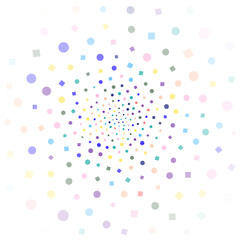 Festival seamless pattern with confetti. Repeating background, vector illustration with different shapes