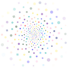 Festival seamless pattern with confetti. Repeating background, vector illustration with different shapes