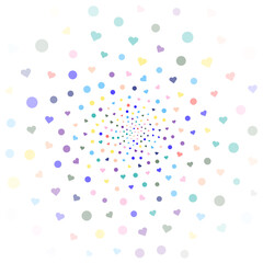 Festival seamless pattern with confetti. Repeating background, vector illustration with different shapes