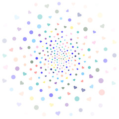 Festival seamless pattern with confetti. Repeating background, vector illustration with different shapes