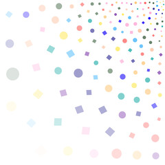 Festival seamless pattern with confetti. Repeating background, vector illustration with different shapes
