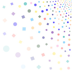 Festival seamless pattern with confetti. Repeating background, vector illustration with different shapes