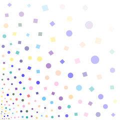 Festival seamless pattern with confetti. Repeating background, vector illustration with different shapes