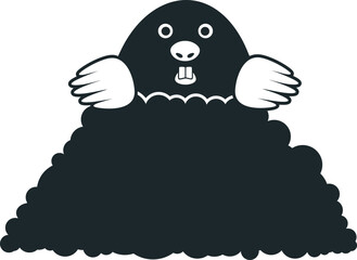 Mole logo. Isolated mole on white background