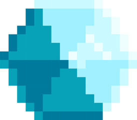 Fototapeta premium Jewel pixel art. Sapphire retro game style icon. Vector illustration.