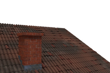 Digital image of smoke stack on rooftop