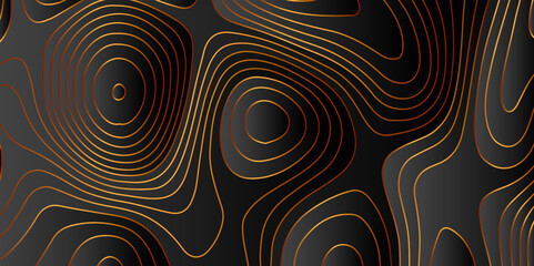 Abstract luxury golden lines topographic map background. Topographic map golden lines, contour background.  Geographic lines map on elevation assignment pattern.