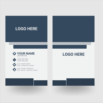 Blue Abstract Business Card Template Set | Modern Vector Design. vertical  