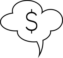 Vector image of dollar sign on speech bubble