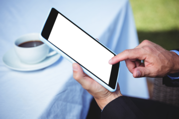 Man using smartphone