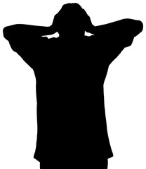 Tensed silhouette person 