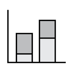 Stacked bar graph on white background