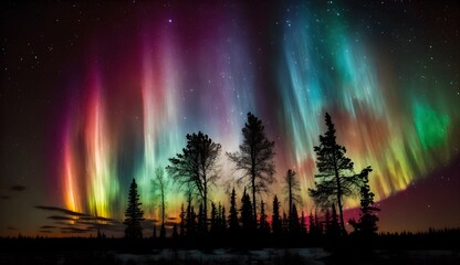 Fototapeta na wymiar Northern Lights A powerful geomagnetic storm 8k