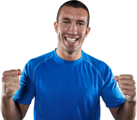 Portrait of happy rugby player