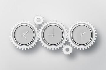 Set of gears with clock design