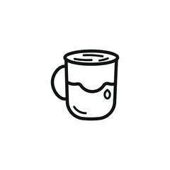 coffee cup icon, line sign.