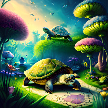Turtle in Alice In Wonderland, surrealism