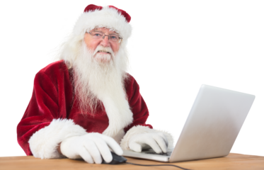 Santa surfs on the internet