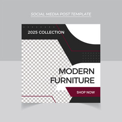 Set of Modern furniture sale social media post banner template
