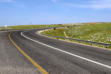 Road in the mountains in northern Israel.