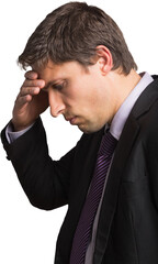 Close-up of worried businessman