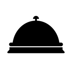 Reception bell silhouette icon. Desk bell. Vector.