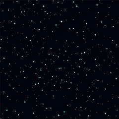 starry night sky with stars, realistic vector background, blue night sky with sparkling glowing stars