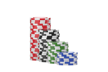 Computer graphic 3D image of gambling chips