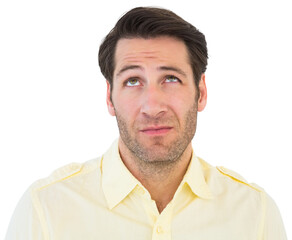 Obraz premium Handsome young man looking confused