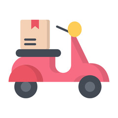 Delivery Scooter Flat Icon