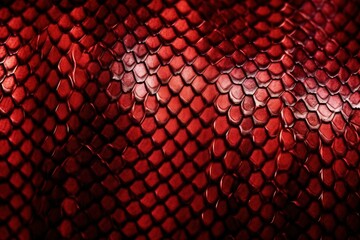  a close up of a red snake skin pattern on a black background with a red light in the middle of the image and a red light in the middle of the image.  generative ai