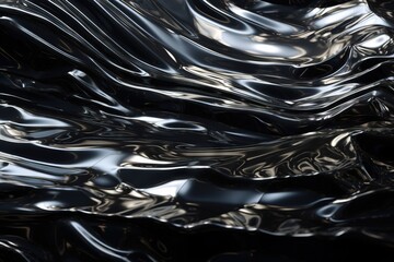  a black and silver background with a wavy design on the bottom of the image and the bottom of the image with a black and white background.  generative ai