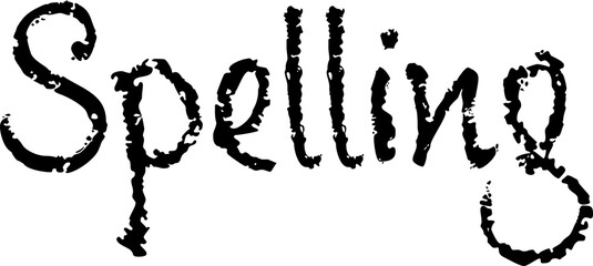 Spelling text on white background