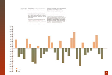 Business interface with graphs and data