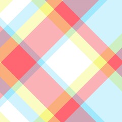 Seamless pattern of colorful tartan plaid. Repeatable background with check fabric texture. Brightly colored diagonal plaid fabric background.	
