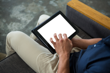 Business executive using digital tablet