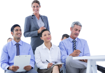 business team taking a note during a meeting 