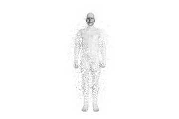 Full length of pixelated digital 3d man