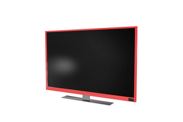 Television set with red striped