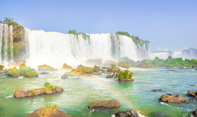 Beautiful Iguazu Falls, one of the Seven Natural Wonders of the World, Foz do Iguaçu, Brazil