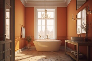 3d render of a bathroom created with Generative AI technology.
