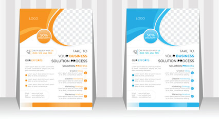Corporate business modern flyer template with abstract shape and flyer brochure cover vector in A4 size Flyer Colorful concepts and design.