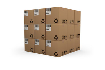 Composite image of cardboard boxes