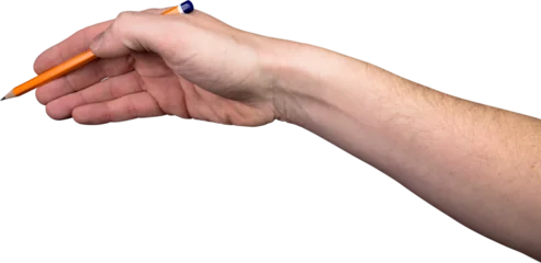 Rolgordijnen Cropped hand holding pencil © vectorfusionart