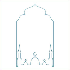 Illustrtation vector graphic of mosque dome background with lines. simple line design style. suitable for the design of greeting cards, flyers, banners etc. vector design template